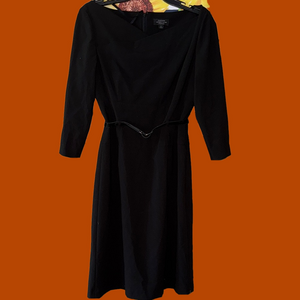 Tahari Black 3/4 Sleeve wide shoulder Dress with Elegant Design 4